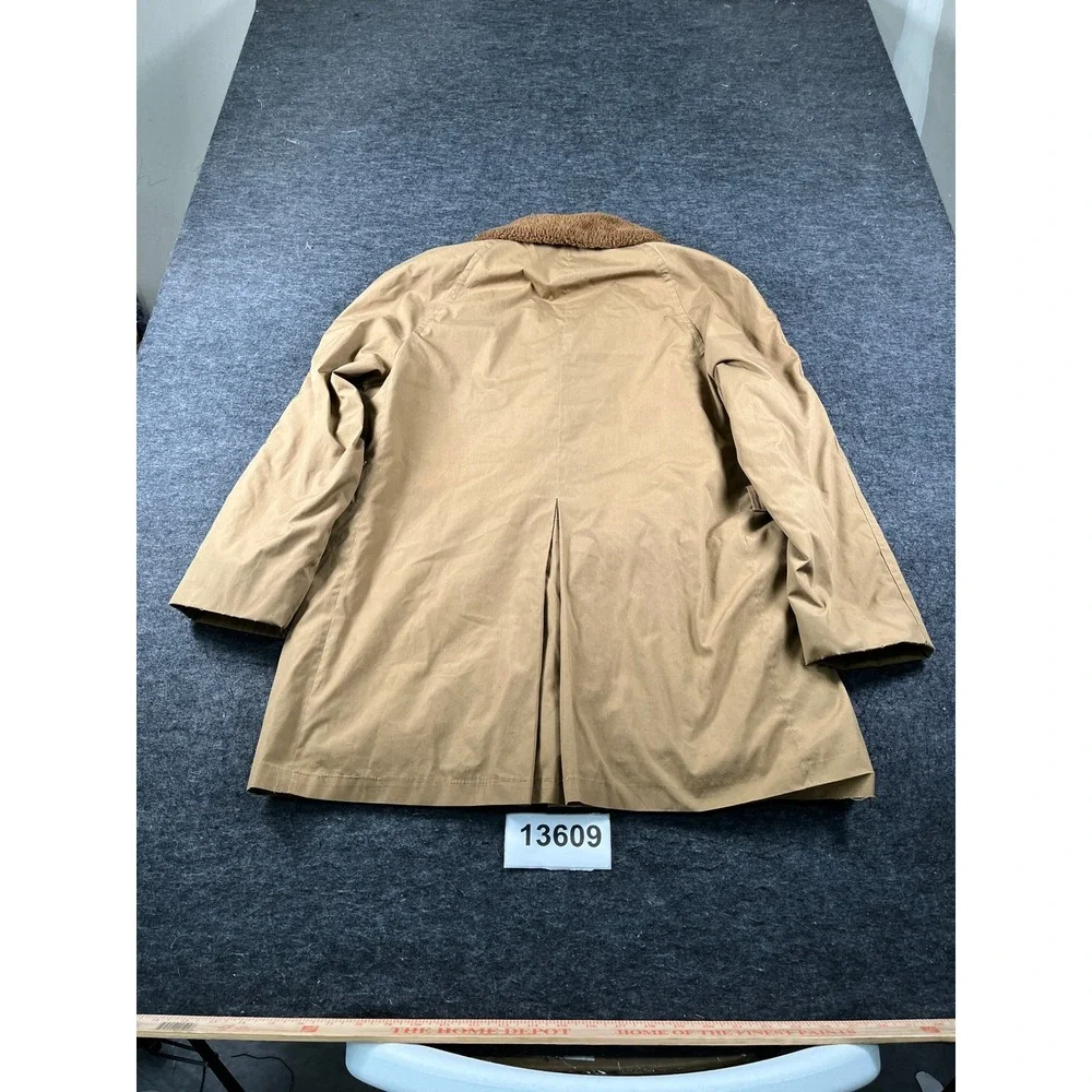 Vintage Weather Coat Guild Ltd Field Jacket Mens 40 Tan Good Faux Fur Lined